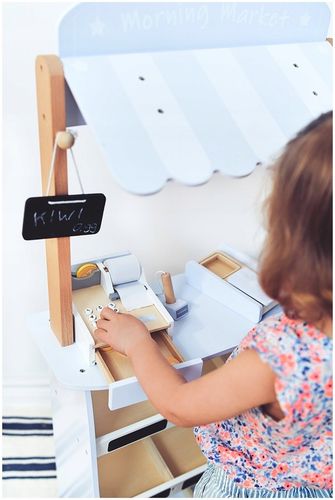 Edukacyjna Zabawka Dla Dzieci Drewniany Stragan z Kasą i Terminalem na Arena.pl