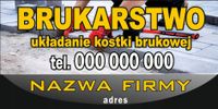 BANER REKLAMA 200x100 cm UKŁADANIE KOSTKI BRUKOWEJ