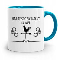 Kubek Błękitny Dla Policjanta Najlepszy Na Wsi Z Nadrukiem Ze Zdjęciem