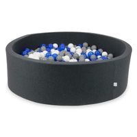 Suchy basen grafitowy 130x40 z piłeczkami 700 sztuk (niebieskie, białe, szare)