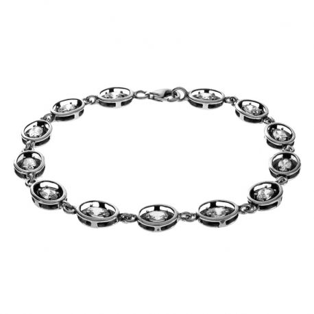 SREBRNA BRANSOLETA OWALE Z CYRKONIAMI SREBRO PRÓBY 925 na Arena.pl