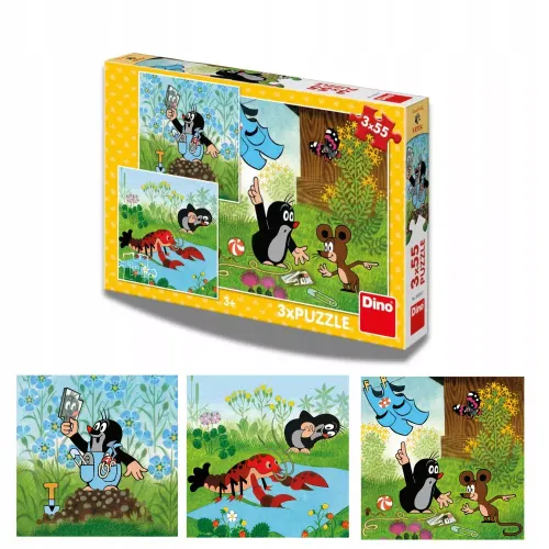 Krecik - 335257 Puzzle Krecik 3x55 elementów na Arena.pl