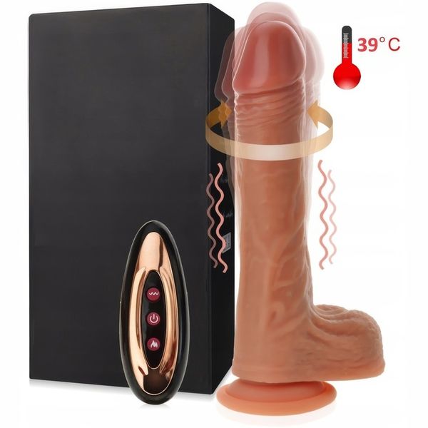 Realistyczne Dildo Penis Podgrzewany Ruch Posuwisto Rotacyjny Sex Wibrator zdjęcie 3