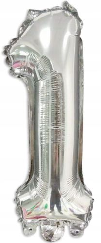 Balon Foliowy Na Urodziny Cyfra 1 Srebrny Duży 40cm Dekoracja Imprezowa XL na Arena.pl