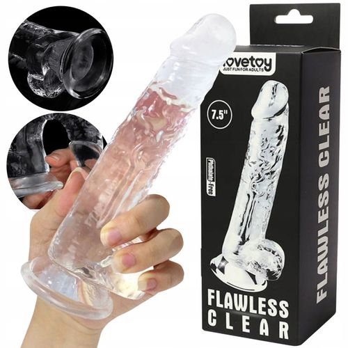 żelowe przezroczyste DILDO Z PRZYSSAWKĄ wodoodporne REALISTYCZNY penis 19cm na Arena.pl