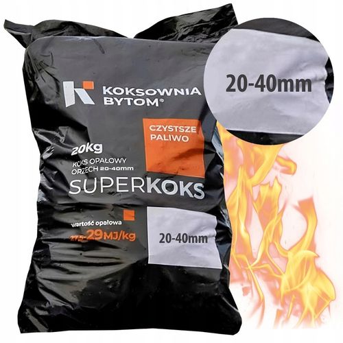KOKS OPAŁOWY 20-40mm - KOKSOWNIA BYTOM - WĘGLOKOKS WĘGIEL OPAŁ - Worek 20kg na Arena.pl