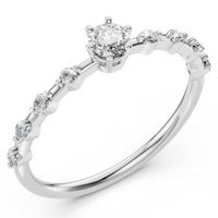 pierścionek z białego złota 585 z diamentem (brylantem) 0,36 ct lab
