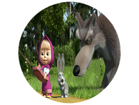 Opłatek na tort Masza i Niedzwiedź