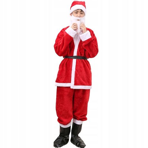 Strój Mikołaja Gwiazdora Kostium Welurowy Zestaw XXL 6 Elementów na Arena.pl