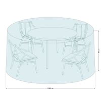POKROWIEC NA MEBLE OGRODOWE JADALNIANE Z OKRĄGŁYM STOŁEM 160X90 CM