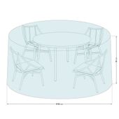POKROWIEC NA MEBLE OGRODOWE JADALNIANE Z OKRĄGŁYM STOŁEM 160X90 CM