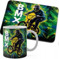 ZESTAW KUBEK + PODKŁADKA DRUK - ROWER BMX MTB SPORT