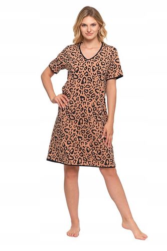 Koszula Damska Nocna Piżama PANTERKA Modna Bawełniana Krótki Rękaw MORAJ L na Arena.pl