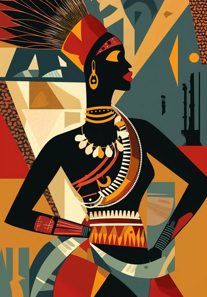 Plakat 68x98cm Afrykańska Mozaika zdjęcie 1