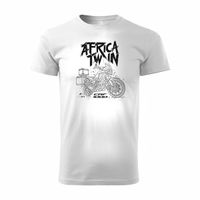 Koszulka motocyklowa z motocyklem Honda Africa Twin CRF1000L męska biała S