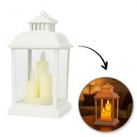 lampion dekoracyjny led z imitacją świec 12 x 23 cm - lamp54wz4