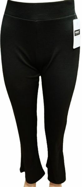 Spodnie damskie elastyczne HIT wzorek bawełna wysoki stan S/M CZARNE zdjęcie 1