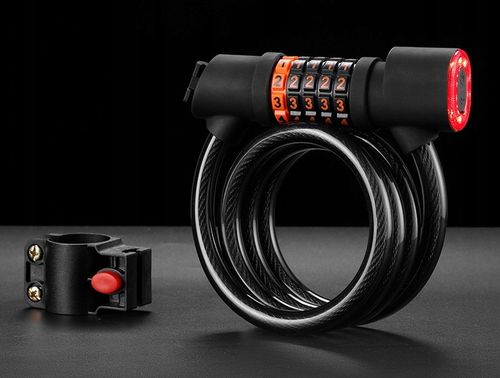 ZAMEK ZAPIĘCIE BLOKADA DO ROWERU + ŚWIATŁO TYLNE Lampka LED Uchwyt na Arena.pl