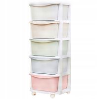 PLASTIKOWY POJEMNIK REGAŁ KOSZ SZAFKA NA ZABAWKI SZUFLADY ORGANIZER 5 PÓŁEK