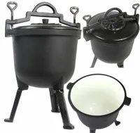 Kociołek żeliwny EMALIOWANY garnek myśliwski 8L