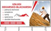 BANER REKLAMOWY 130x80cm gotowy projekt USŁUGI DEKARSKIE RYNNY plandeka