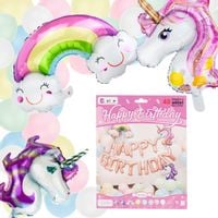 Girlanda Balonowa Zestaw Kolorowe Balony Foliowe Lateksowe Happy Birthday