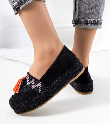 Czarne espadryle na platformie Pisquid 38 na Arena.pl