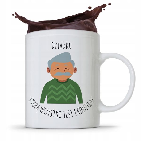 Kubek Prezent Dzień Dziadka Wszystko Fajniejsze Z Nadrukiem Ze Zdjęciem zdjęcie 1