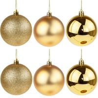 BOMBKI ZŁOTE ZESTAW BOMBEK CHOINKOWYCH 6cm 6SZT NIETŁUKĄCE BOMBKA NA CHOINKĘ