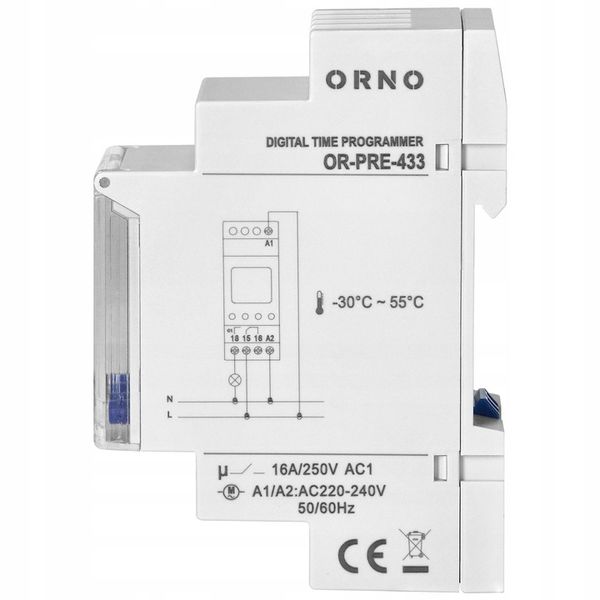 Programator Czasowy Wyłącznik LCD Cyfrowy 52 Programy OR-PRE-433 na Szynę zdjęcie 3