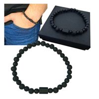 BRANSOLETKA MĘSKA TURMALIN LAWA TALIZMAN AMULET OCHRONA SUKCES SIŁA PREZENT