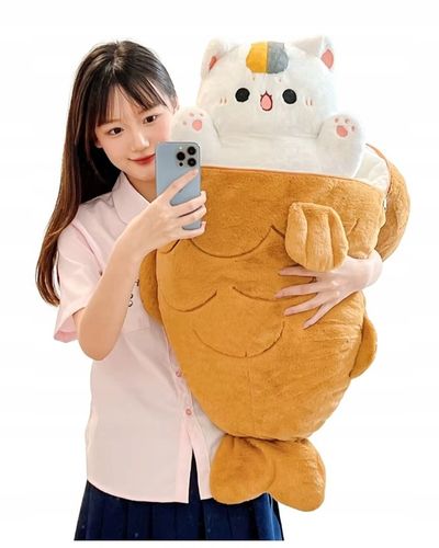 MEGA HIT! KOTEK W RYBIE – MASKOTKA 2w1 MIĘKKI PLUSZAK 50CM !!! na Arena.pl