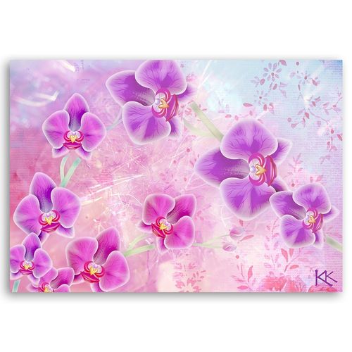 Emaga Obraz na płótnie, Orchidea Kwiaty Abstrakcja - 90x60 na Arena.pl