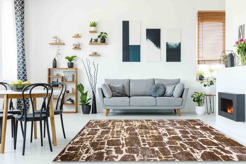 RUG/LU/TREX/BRICK/BEIGE+BROWN/120x170 na Arena.pl