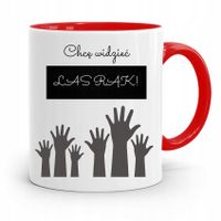 Kubek Czerwony Na Dzień Nauczyciela Las Rąk Z Nadrukiem Ze Zdjęciem