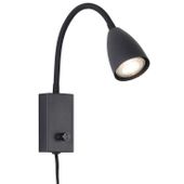 Ścienna LAMPA kinkiet MIKA 6719 Rabalux metalowa OPRAWA przewód regulowana nocna włącznik czarna