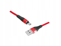 KABEL USB-A MicroUSB CZERWONY 1M MOCNY OPLOT SZYBKIE ŁADOWANIE I TRANSFER