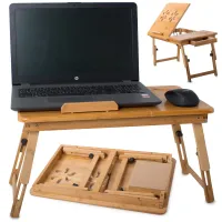 Stolik bambusowy pod laptopa do łóżka Verk Group model 267732414 dla wygody użytkowania