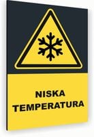Tabliczka znak informacyjny 20x15 Antracyt NISKA TEMPERATURA Aluminiowa