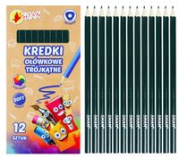 kredki ołówkowe trójkątne shan zielone ciemne 12 sztuk