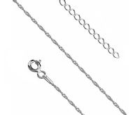 Delikatna rodowana srebrna bransoletka na nogę singapur skrętka spiralka srebro 925 SINGAPORE_SI25BN