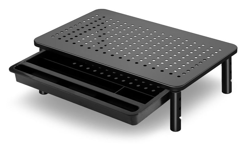 Podstawka pod monitor laptop NANKIN czarna + szuflada zdjęcie 3