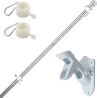 Maszt Flagowy Aluminiowy 150 180 cm Regulowany Uchwyt Pierścienie