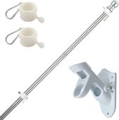 Maszt Flagowy Aluminiowy 150 180 cm Regulowany Uchwyt Pierścienie