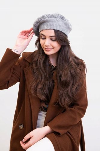 Elegancki beret damski Flossy Tones - ciepły i miły w dotyku Jasny różowy na Arena.pl