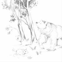 Tapeta Szkic Las W124 250 cm płótno