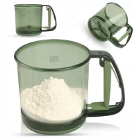 PRZESIEWACZ DO MĄKI SITO TWORZYWO SZTUCZNE RĘCZNE KUCHENNE 16X12X11CM