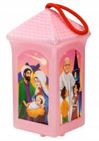 LAMPION RORATNI PLASTIKOWY NA RORATY ADWENTOWY LAMPION RÓŻOWY MIGAJĄCY