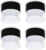 Reflektory Sufitowe LED 7W Czarne 700LM 3 Barwy Światła Zestaw 4 Sztuki