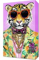 Obraz 30x50cm Vintage Plakat Artystyczny | Portret Tygrysa | Pop Art